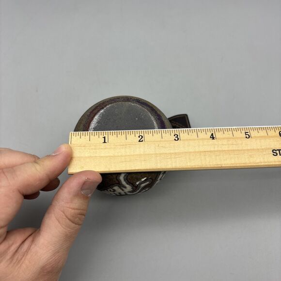 Earth & Fire Raku Potteryworks Tribal Vase Pot Signed by Artist Jeremy Diller - Picture 9 of 9